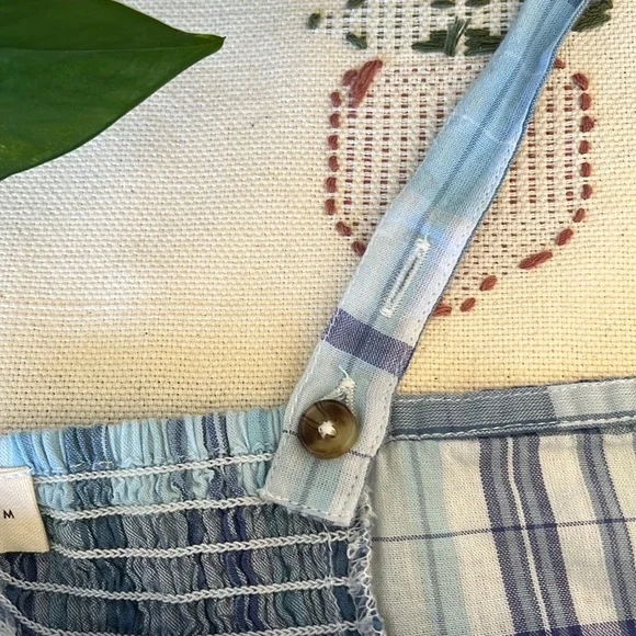 NEW Lucky Brand Women’s Plaid Front Button Down Peplum Ruffled Crop Tank, Size M - Picture 14 of 16